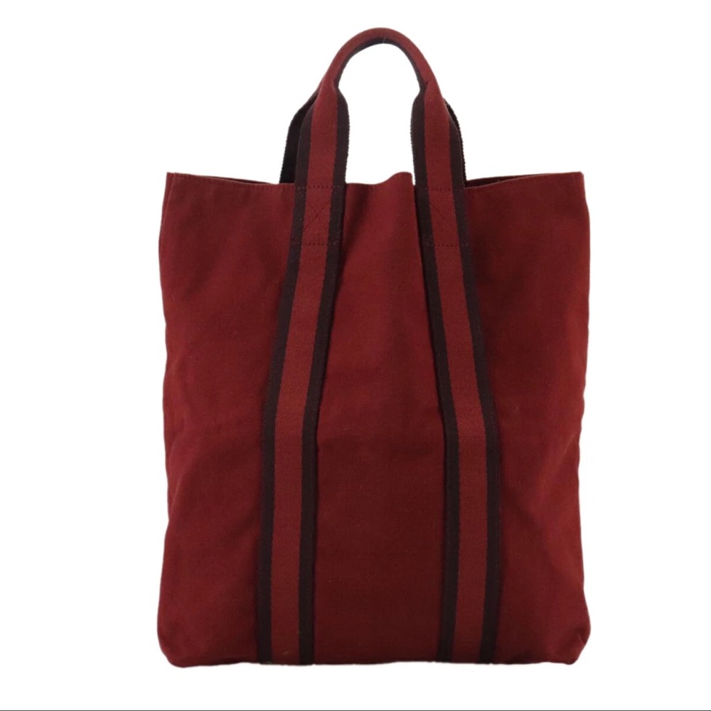 Hermes Fourre Tout Cabas Canvas Tote Bag/Authentic